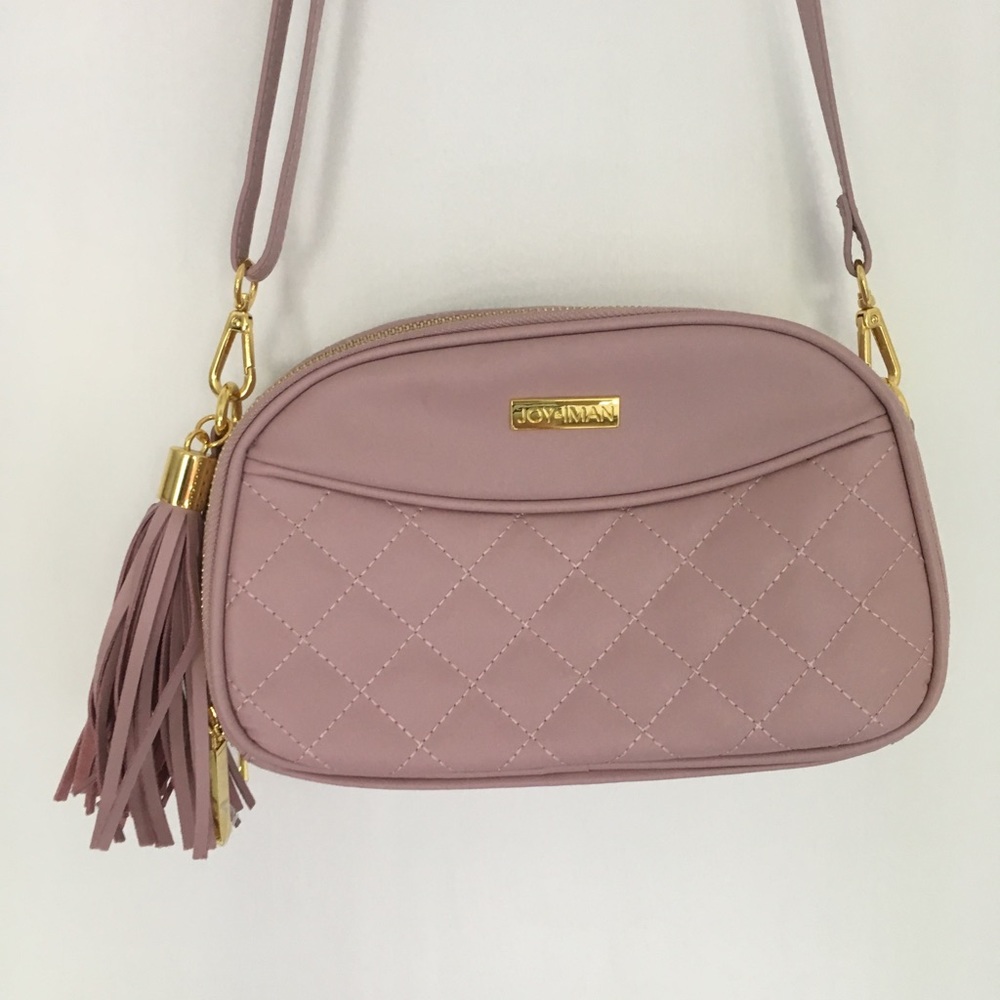 Quilted Leather Crossbody Purse with Tassle